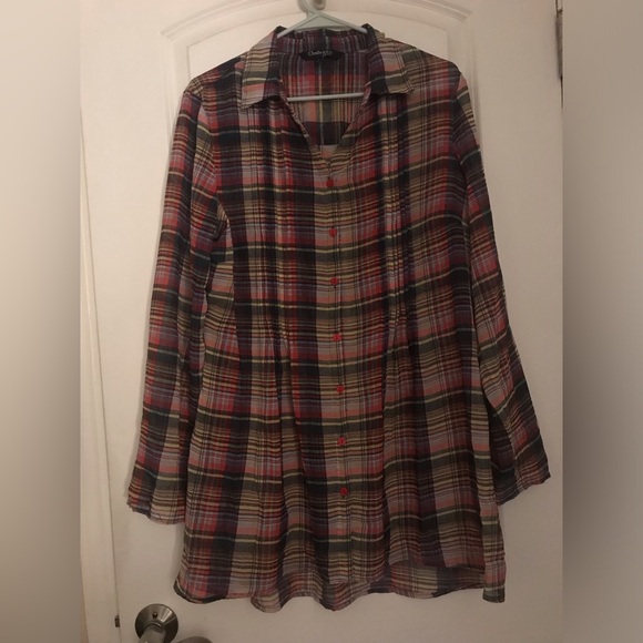 (Chadwicks) Plaid Button Down Tunic - Picture 1 of 4